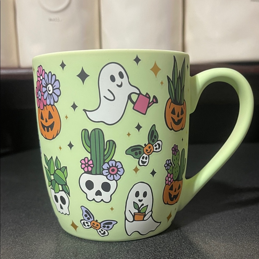 Green Halloween Ghost Mug